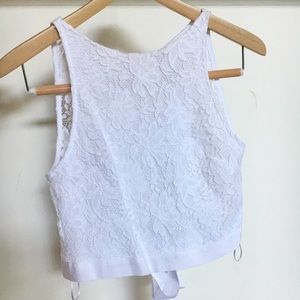 MOVING SALE! Zara Basic sleeveless white lace top